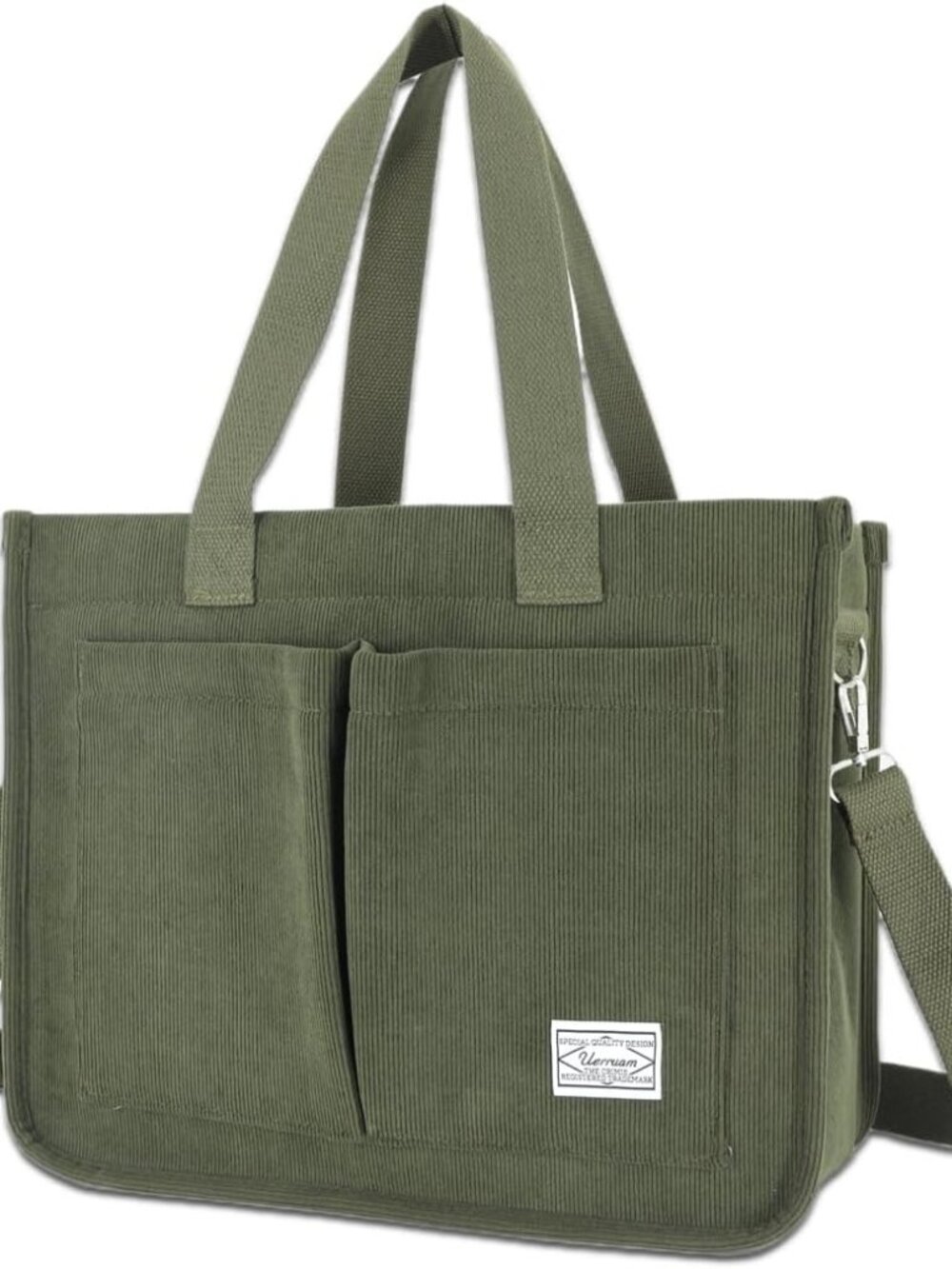 Corduroy Tote Bag For Women, Large Purse For Laptop, Work, College | Spacious Wo